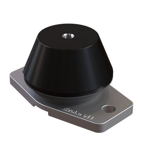 Zylindrische elastische Lagerung - Evolo 611 Grade A-D - Trelleborg Antivibration Solutions - massives Aluminium / Gummi