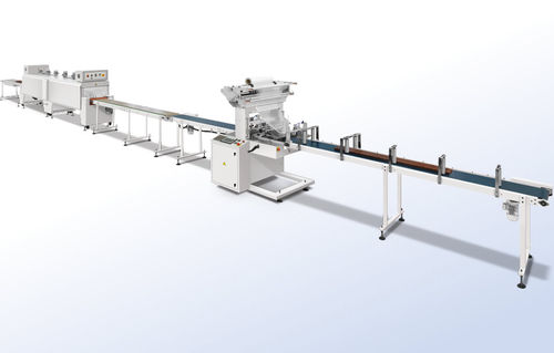 Automatische Schrumpffolienverpackungsmaschine - SK-080E - Shanghai Fhope machinery co.,ltd - Rohr / bodenstehend / mit Schrumpftunnel