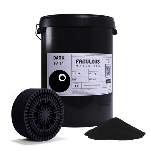 Pulver für 3D-Drucker / SLS - DARK PA11 black - FABULOUS - Nylon / PA / verschleißfest