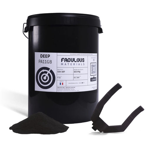 Pulver für 3D-Drucker / Nylon - DEEP PA11 black GB - FABULOUS - PA / korrosionsbeständig / verschleißfest