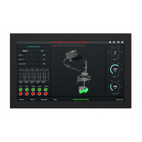 Monitor mit resistivem 5-Draht-Touchscreen - IMC-240X - INDATECH - mit LED-Rückbeleuchtung / Industrie / 24"