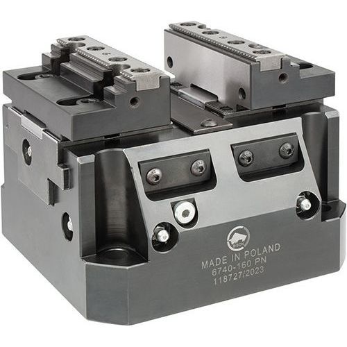 Schraubstock für Werkzeugmaschinen - 6740-160 PN - Bison S.A. - pneumatisch / Präzision / selbstzentrierend