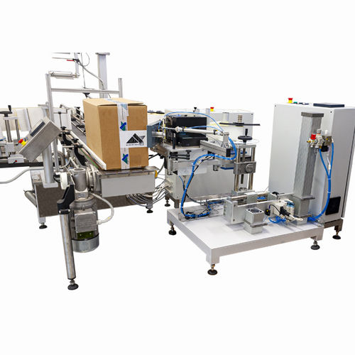 Drucker mit Etikettenaufbringer / zur Seitenetikettierung - Albertina Machinery spol. s.r.o. - für Karton
