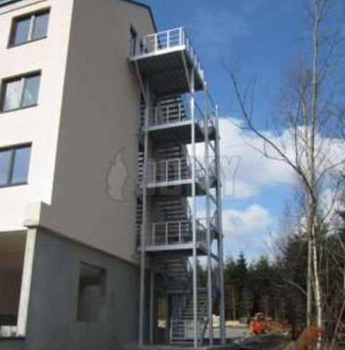 Treppe für Außenbereich - JOMY SA - Aluminium / Feuerschutz / Evakuation