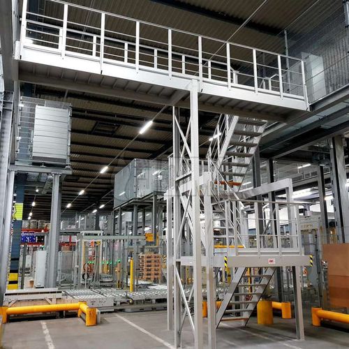 Gerade Treppe - JOMY SA - Käfigmodell / für Außenbereich / Aluminium