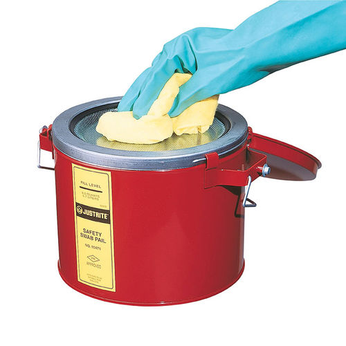 Becken für Teile - Justrite Safety Group - Stahl / zylinderförmig / Reinigung