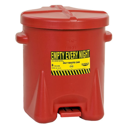 Polyethylen-Abfallbehälter - 93FL Eagle - Justrite Safety Group - für Altöl / mit Runddeckel / Pedal