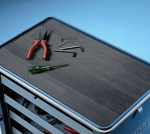 Rutschfeste Matte - 751 Rib ‘n’ Roll™ - Justrite Safety Group - feingerillte / Gummi / schwarz