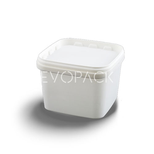 Kunststoffeimer - 80090 - EVOPACK - rechteckig / mit Deckel / mit Griff