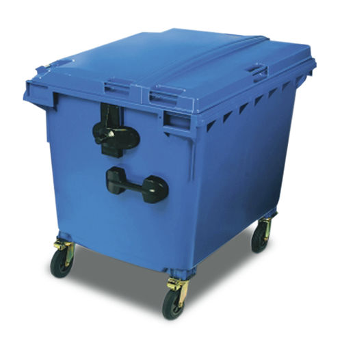HDPE-Müllbehälter - KA 1000 - EVOPACK - für Industrieprodukte / mit Deckel / 4 Räder