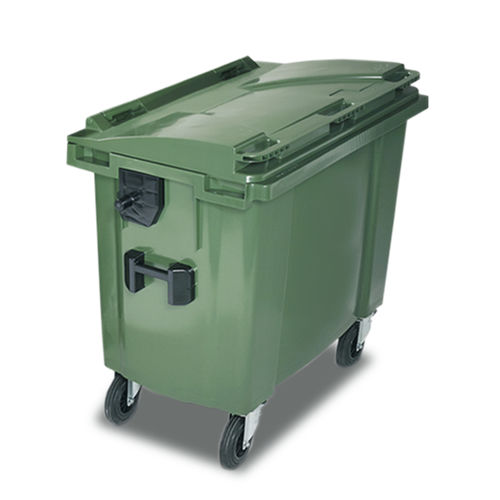 HDPE-Müllbehälter - KA 660 - EVOPACK - für Industrieprodukte / mit Deckel / 4 Räder