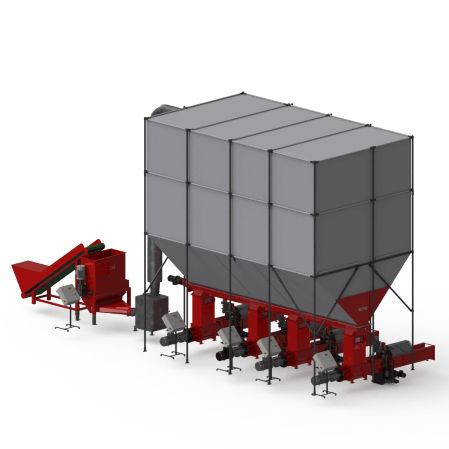 Müllpresse für Polystyrol - Runi - stationär / horizontal / mit oberer Öffnung