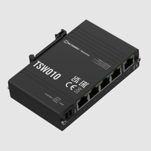 Ethernet-Switch / unmanaged - TSW010 - Teltonika Networks - 5 Ports / für DIN-Schiene / wandmontiert