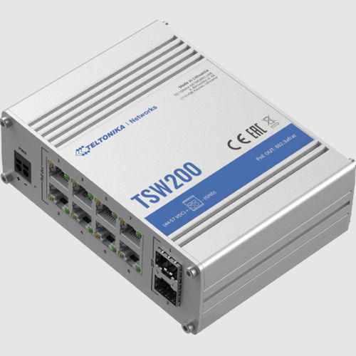 Ethernet-Switch / unmanaged - TSW200 - Teltonika Networks - 8 Ports / Gigabit-Ethernet / für DIN-Schiene