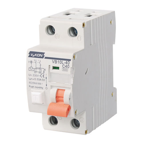 Fehlerstromschutzschalter für Überspannungsschutz - VB10L-40  - ZHEJIANG VEKON TECHNOLOGY CO.,LTD - Kurzschluss / Überlast / AC