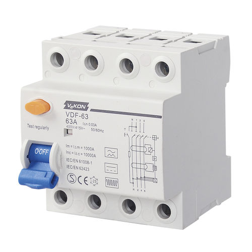 Hochfrequenz-Fehlerstromschutzschalter - VDF-100  - ZHEJIANG VEKON TECHNOLOGY CO.,LTD - differential / DC / AC