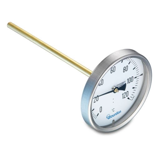 Bimetall-Thermometer - TB 080 - Bourdon - mit Zifferblatt-Anzeige / °C / Edelstahl