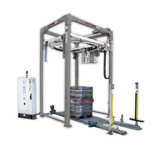 Stretchwickler mit Stretchfolie - Saturn S2 - MOVITEC WRAPPING SYSTEMS, SLU - mit Drehring / halbautomatisch / Paletten
