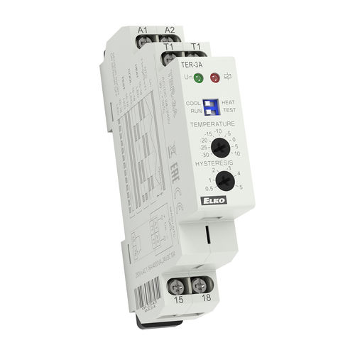 Regelbarer Thermostat - TER-3 series - ELKO - für DIN-Schiene / analog