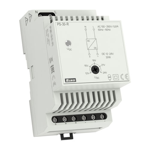 Stromversorgung für DIN-Schiene - PS-30-R - ELKO - AC/DC / stabilisiert / Schaltnetzteil