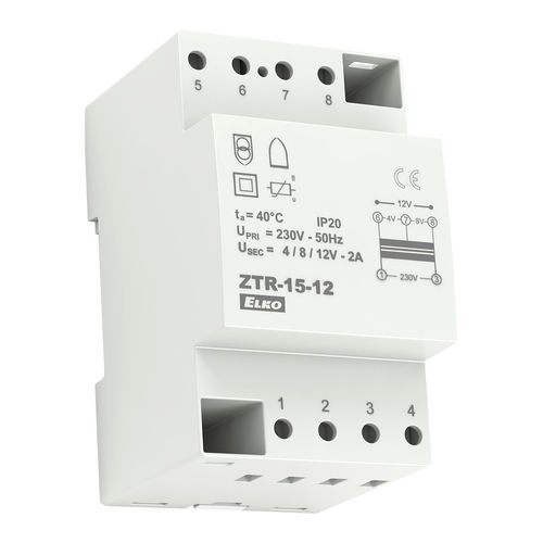 Stromversorgungstransformator - ZTR-15-12 - ELKO - verkapselt / DIN-Schienen / AC