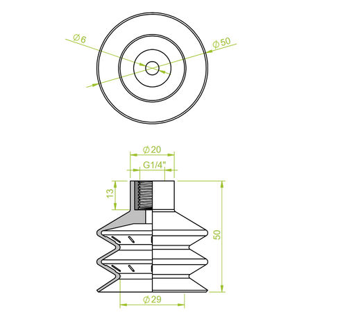 Balg-Saugnapf - 223.050.001.01 - Morali GmbH - Silikon / NBR