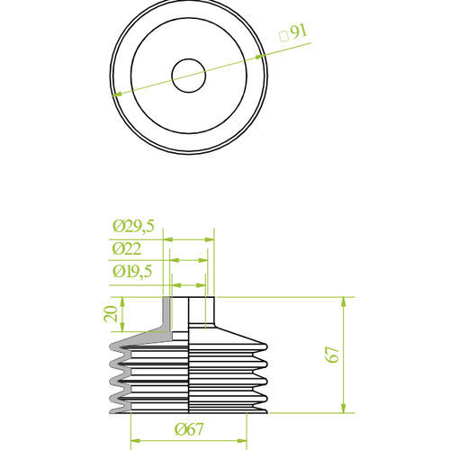 Balg-Saugnapf - 240.091.026.V - Morali GmbH - Vinyl