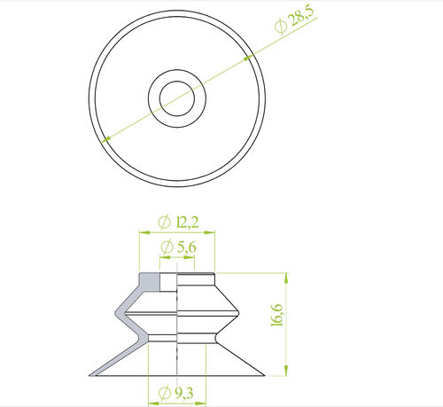 Balg-Saugnapf - 210.029.010.V - Morali GmbH - Vinyl