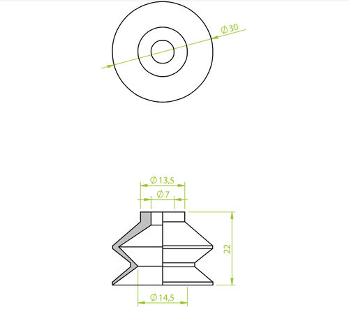 Balg-Saugnapf - 210.030.061.V - Morali GmbH - Vinyl