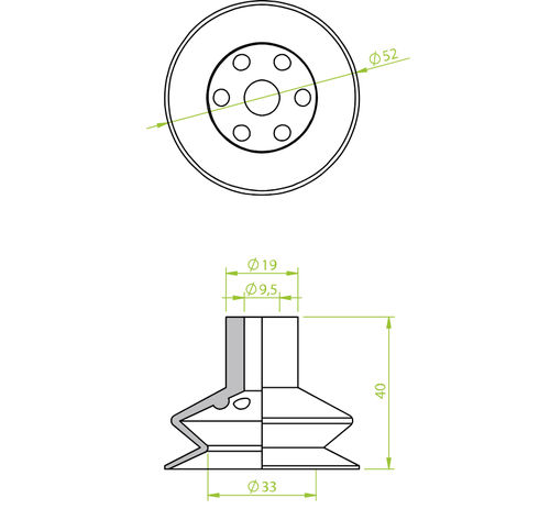 Balg-Saugnapf - 210.052.125.V - Morali GmbH - Vinyl