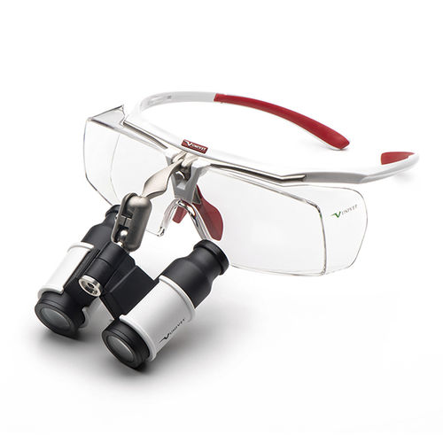 Schutzbrille / integrieter Seitenschutz - Air-X Prismatic - UNIVET - Rundummodell / mit Prismenlupe / mit hochklappbarer Prismenlupe
