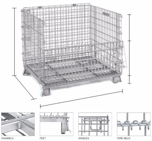 Drahtgewebe-Gittercontainer - Jiangsu EBIL Intelligent Storage Technology Co.,Ltd. - schachtelbar