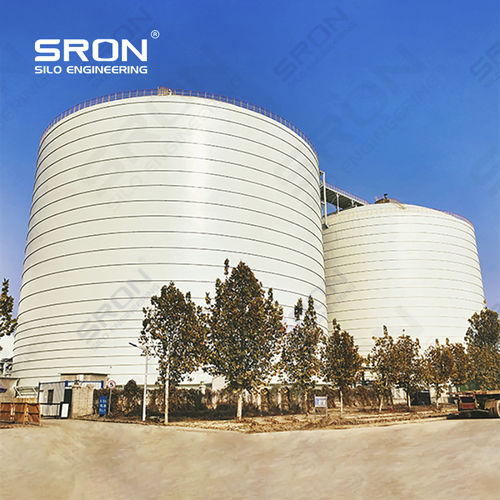 Geschweißter Silo - Henan SRON SILO ENGINEERING Co., Ltd - mit flachem Boden / horizontal / für Zement