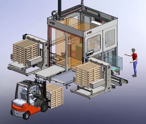 Palettierer und Depalettierer / Schicht - CUBE - CAST AUTOMATION SL - Roboter / für Dosen / für Flaschen