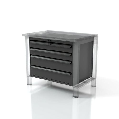Lagerschrank - AR-FL046 - FLECTA - Unterbau / mit 4 Schubladen / Metall