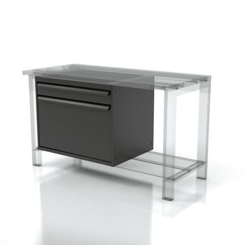 Lagerschrank - AR-FL047 - FLECTA - Unterbau / mit 2 Schubladen / Metall