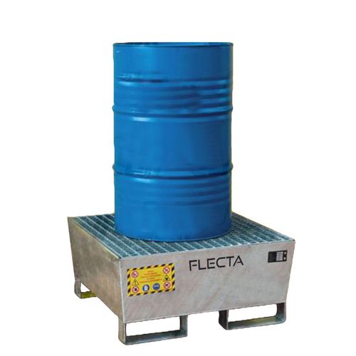 Auffangwanne für 1 Fass - AR-FL082 - FLECTA - Metall / mit verzinktem Gitterrost