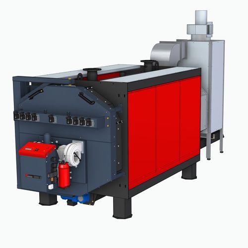 Heißwasserkessel - Everclean PK700 - Pelltech - Pellet / Flammrohr / Feuerstelle mit schrägem Rost