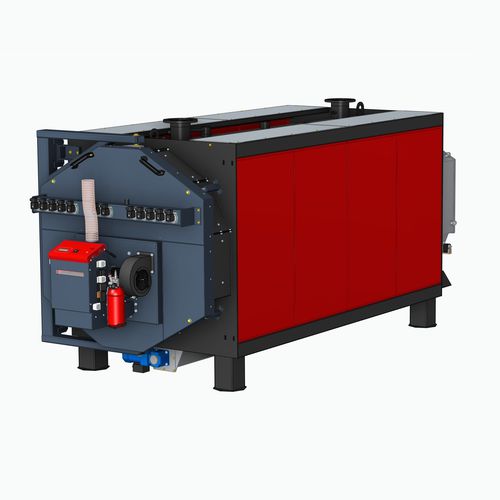 Heißwasserkessel - Everclean PK1000 - Pelltech - Pellet / Flammrohr / Feuerstelle mit schrägem Rost