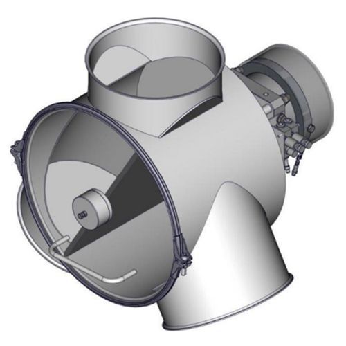 Pneumatik-Wegeventil / mit Klappe - VDP-Hygienic-Dry series - HOSOKAWA SOLIDS, S.L. - pneumatisch gesteuert / mit elektrischer Bedienung / 3-Wege