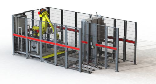 Roboter-Palettierer - i-Pal - CSi industries BV - Oben / Bodenlade / mit Stapelmaschine
