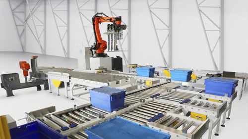 Vertikales halbautomatisches Lagersystem - Soft Robot Tech Co.,Ltd - für Granitplatten / für Steinplatten / Marmorplatten