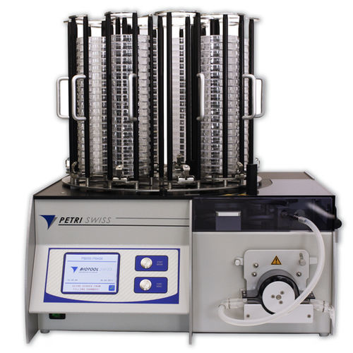Petrischalen-Füllsystem - PetriSwiss PS series - Biotool Swiss AG - vollautomatisch / für Flüssigkeiten / für die Lebensmittelindustrie