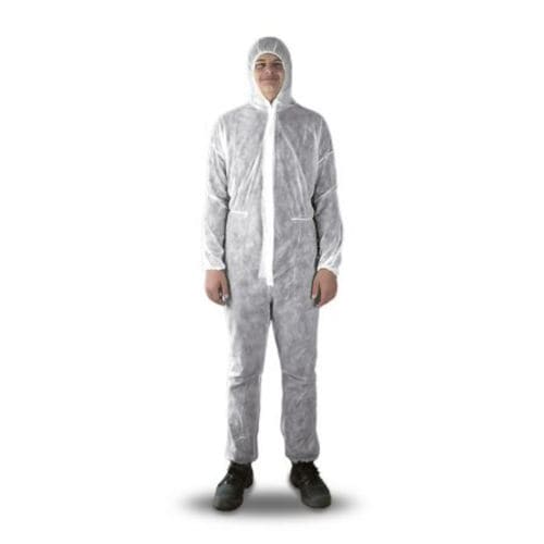 Polypropylen-Overall - 2233580500 - Goebel Group - unisex / weiß / mit Kapuze