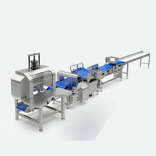 Entschalungsanlage für die Lebensmittelindustrie - TEMIC S.L.U. - halbautomatisch / mit Metalldetektor / mit Kontrollwaage