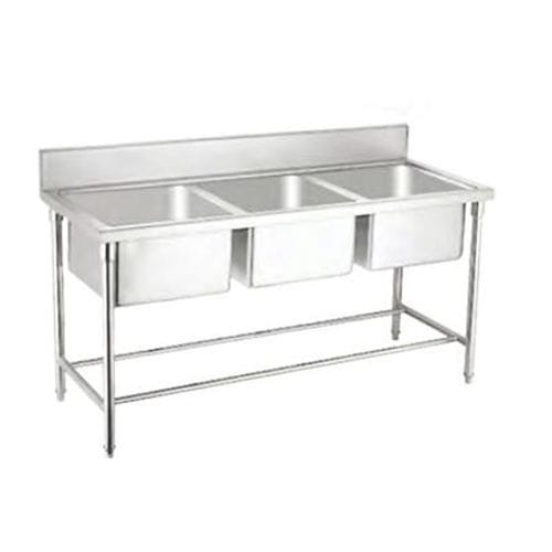 Waschbecken für die Lebensmittelindustrie - Zibo Unique Machinery Co., Ltd. - zum Händewaschen / zum Waschen von Obst und Gemüse / Edelstahl