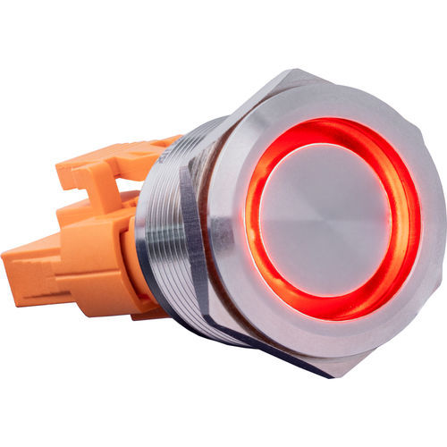 IP67-Drucktaster - Button22C-L-RD - Joy-It - Edelstahl / mit roter LED / Verriegelung