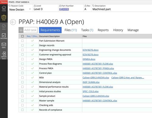 Messsoftware - PPAP  - 1factory, Inc. - Steuerung / Entwicklung / Inspektion