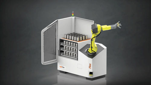 Beladungssystem mit 6-Achsen Knickarmroboter - Flex 12D - Agile robotic Systems
