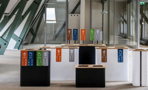 System Abfallbehälter - I-COMPACT - galvanisiertem Stahl / Kunststoff / modular